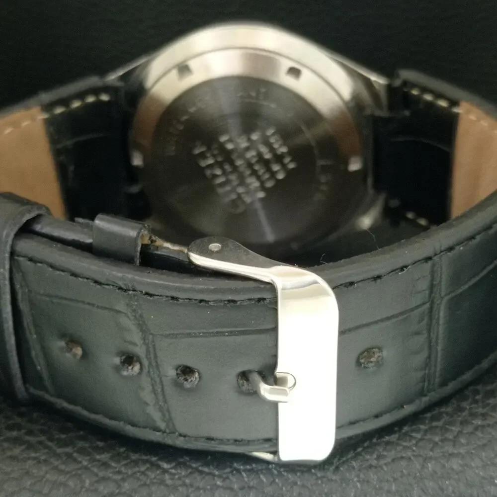 Vintage 1984 Citizen Automatic Mens Silver Watch W/daydate & Blue accents